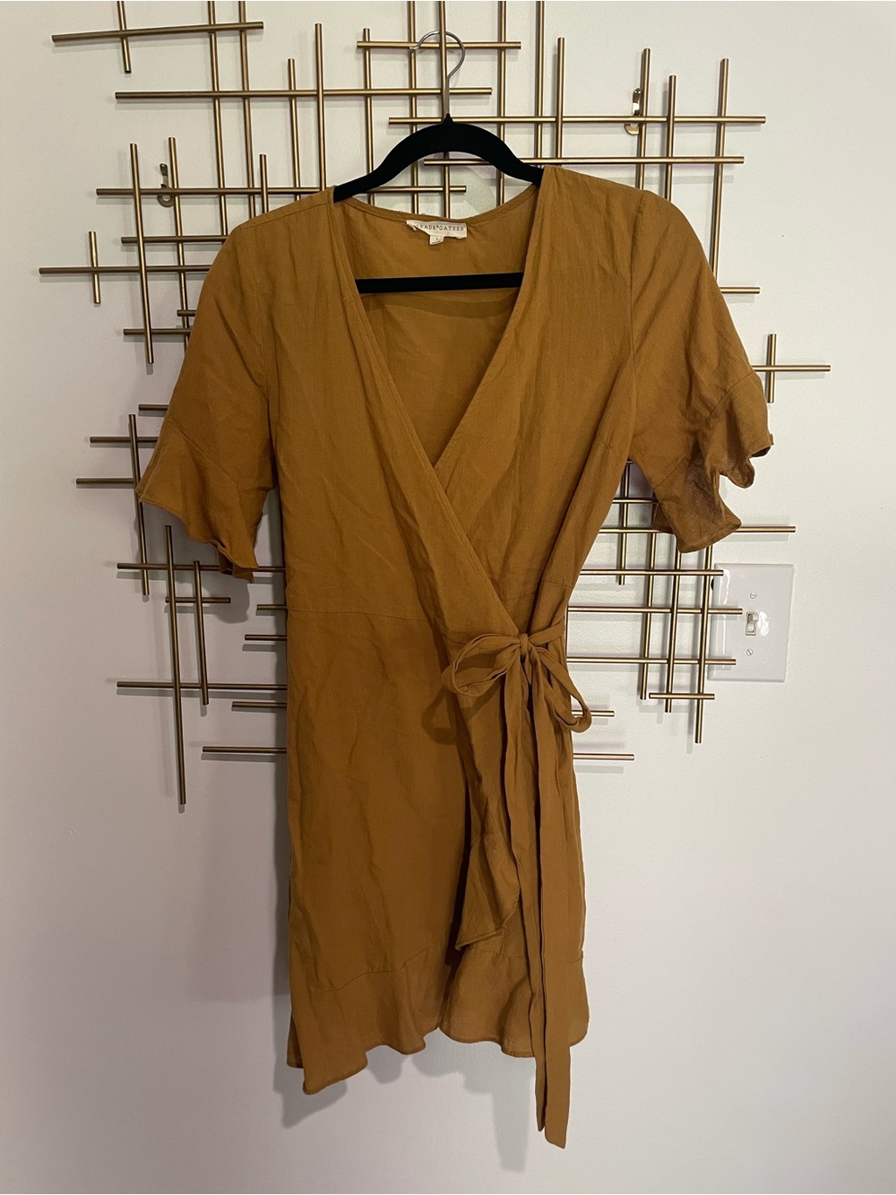 Grade and Gather - Wrap Dress in Mustard Yellow / brown